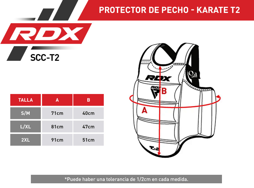 PROTECTOR DE PECHO ACOLCHADO DE KARATE T2 BLANCO - 2