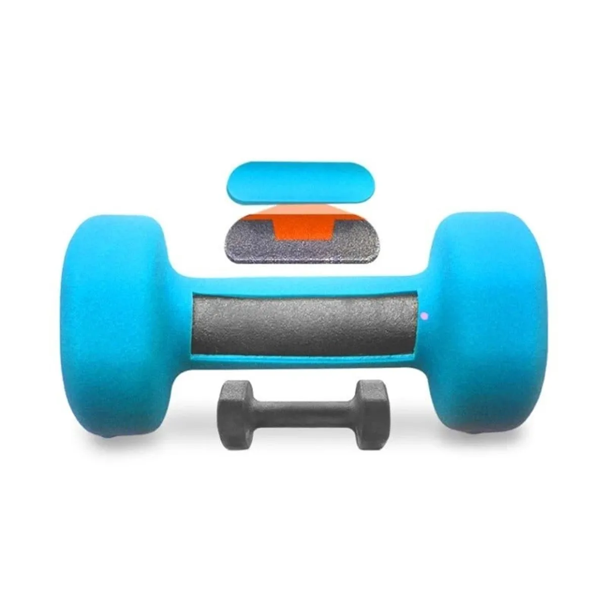 SET DE MANCUERNAS DE NEOPRENO DE 1KG ROSADO 2KG 3KG 4KG Y 5KG + RACK - 4