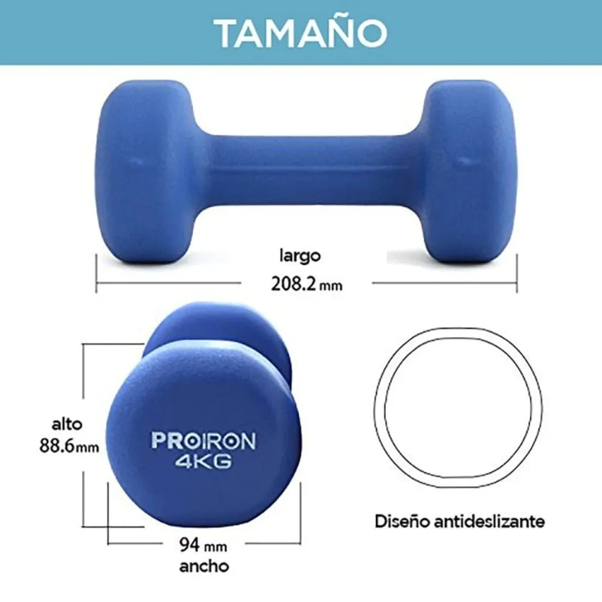 SET DE MANCUERNAS DE NEOPRENO DE 3KG 4KG Y 5KG + RACK - 2