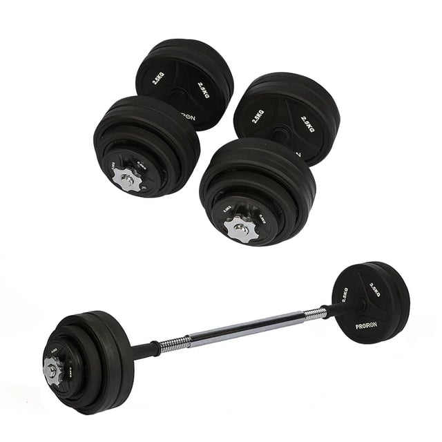 JUEGO DE MANCUERNAS DE CAUCHO AJUSTABLE 30 KG - 1