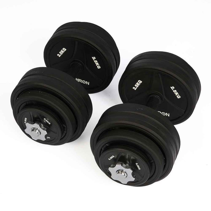 JUEGO DE MANCUERNAS DE CAUCHO AJUSTABLE 30 KG - 7