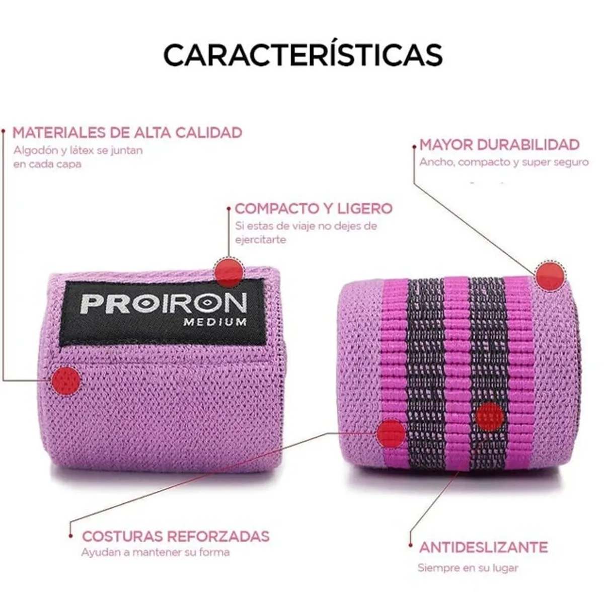 SET 3 BANDAS PROIRON RESISTENCIA TELA ELÁSTICA MULTICOLOR - 3