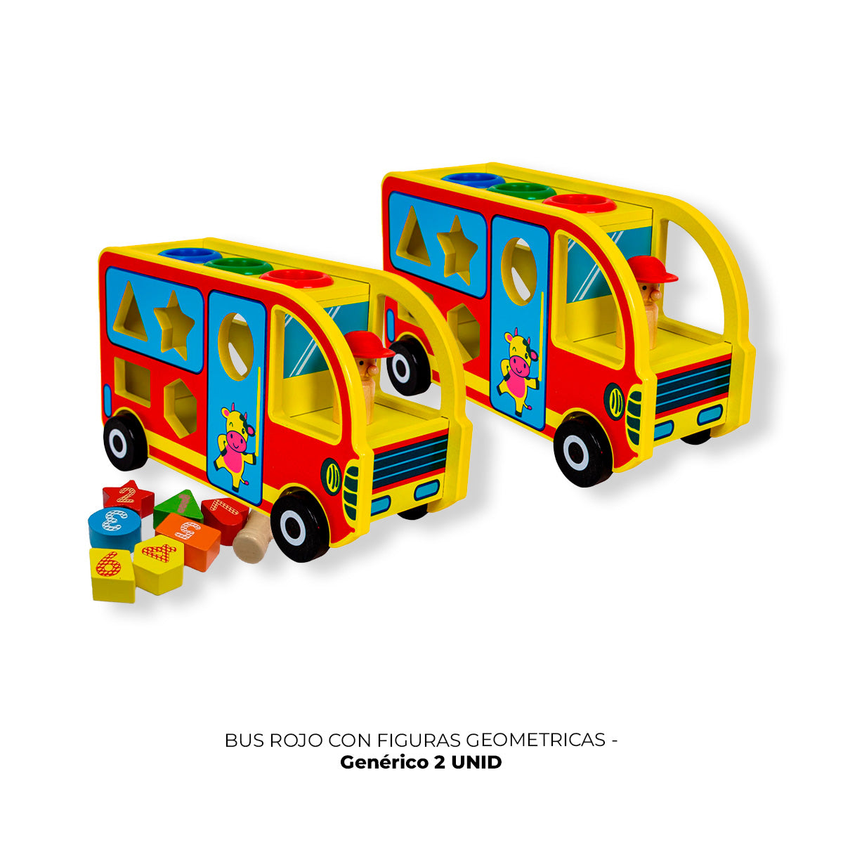 JUEGO DIDÁCTICO 2 UN BUS ROJO FIGURAS GEOMETRICAS - 2