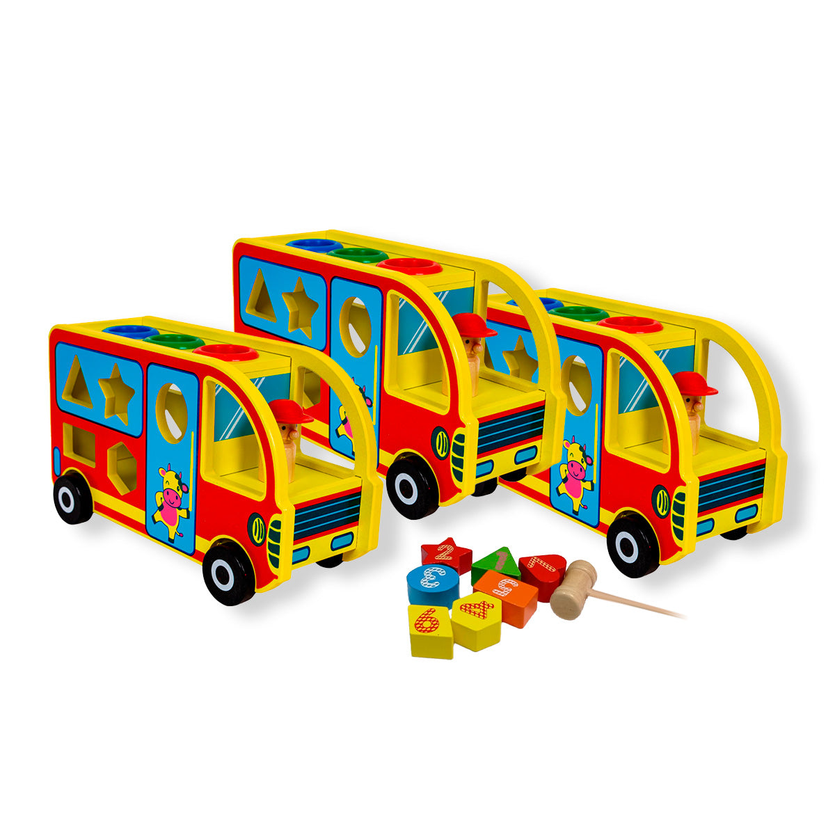 JUEGO DIDÁCTICO 3 UN BUS ROJO FIGURAS GEOMETRICAS - 1