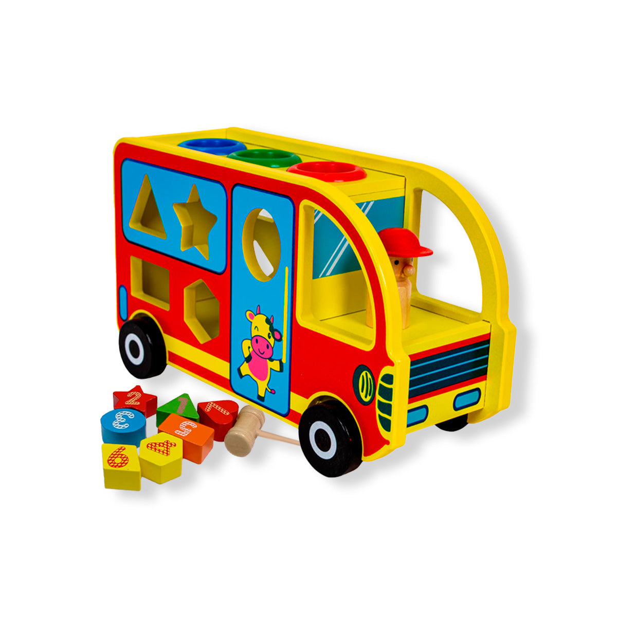 JUEGO DIDÁCTICO BUS ROJO FIGURAS GEOMETRICAS - 1