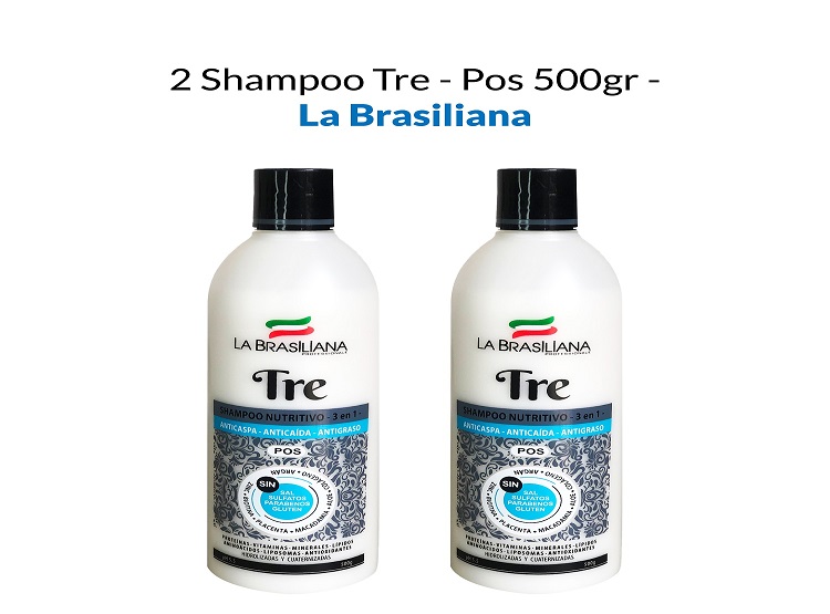 2 SHAMPOO TRE- POS 500GR - LA BRASILIANA - 1