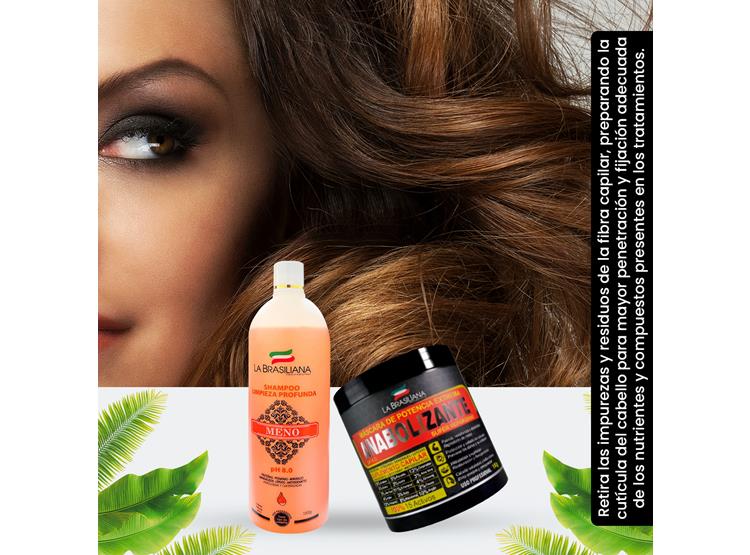 SHAMPOO LIMPIEZA PROFUNDA MENO + MÁSCARA ANABOLIZANTE - LA BRASILIANA - 2