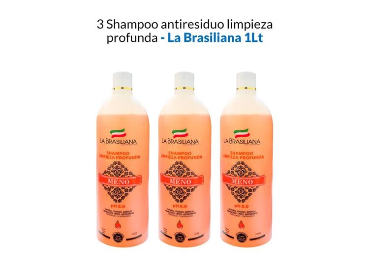 3 SHAMPOO ANTIRESIDUO LIMPIEZA PROFUNDA - LA BRASILIANA 1LT - 1