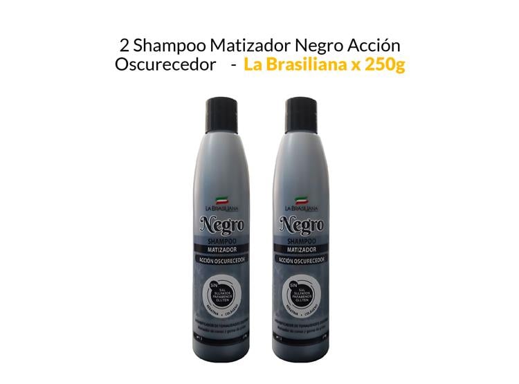 2 SHAMPOO MATIZADOR NEGRO ACCIÓN OSCURECEDOR - LA BRASILIANA X 250G - 1