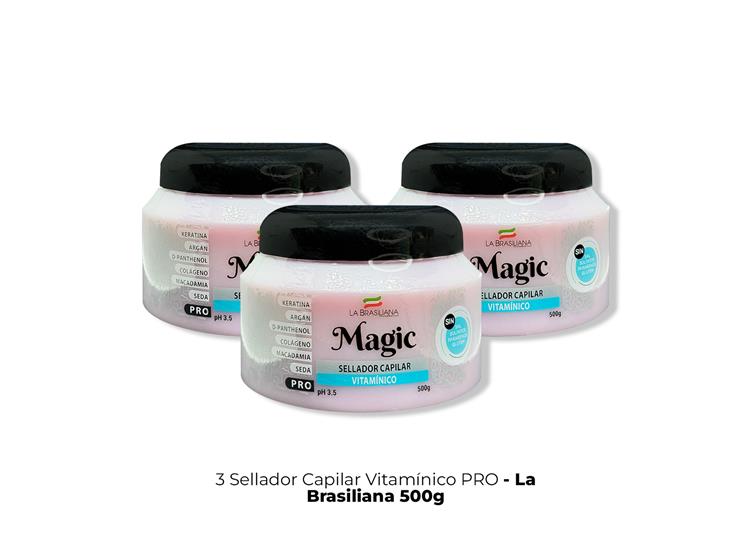 SELLADOR CAPILAR VITAMÍNICO PRO - LA BRASILIANA 500G 3 UNID - 1