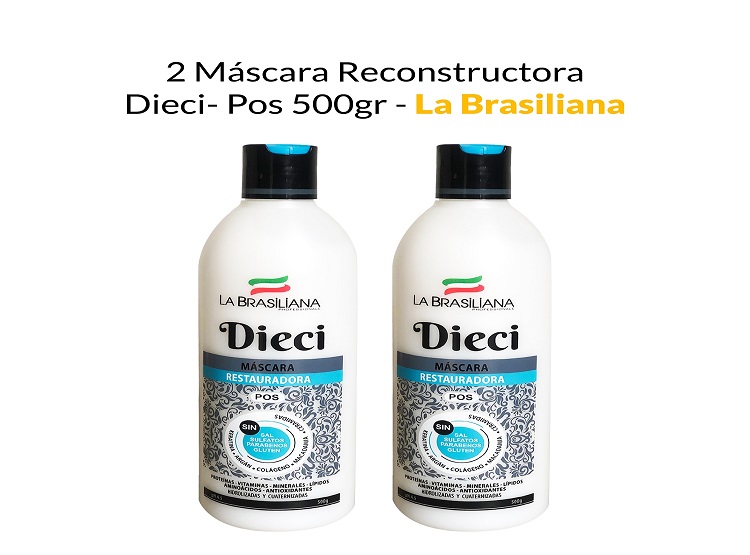 2 MASCARA RECONSTRUTORA DIECI- POS 500GR - LA BRASILIANA - 1