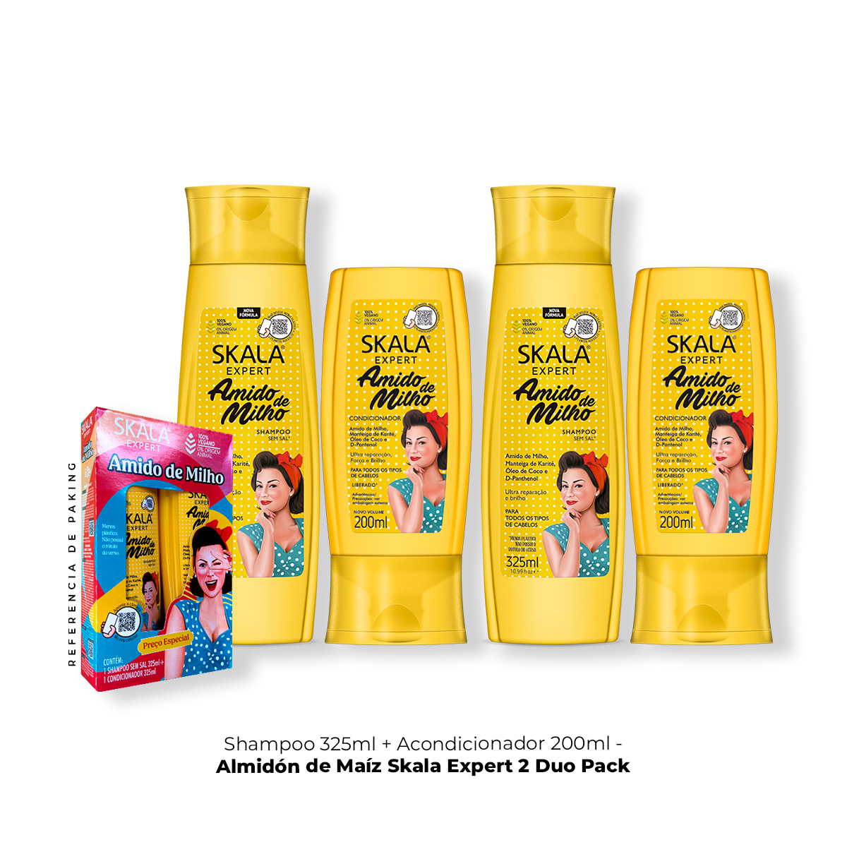 SKALA Amido De Milho Shampoo – Mit Maisstärke, 325 Ml | Für Alle Haartypen | Sanfte Reinigung
