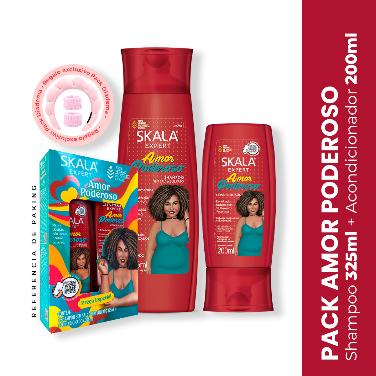SHAMPOO 350ml + ACONDICIONADOR AMOR PODEROSO SKALA EXPERT 200ML + REGALO ALEATORIO - 1