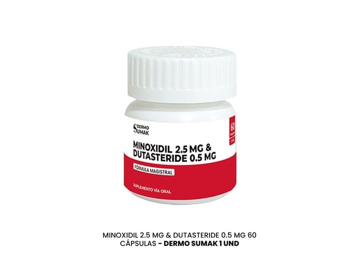 MINOXIDIL 2.5 MG Y DUTASTERIDE 0.5 MG X 60 CAPS DERMO SUMAK - 2