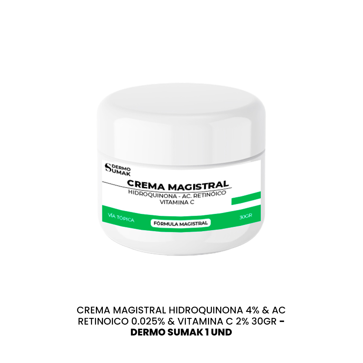 CREMA MAGISTRAL HIDROQUINONA 4% & AC RETINOICO 0.025% & VITAMINA C 2% -30 GR DERMO SUMAK - 2