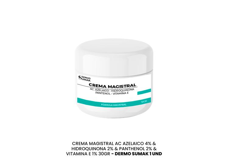 CREMA MAGISTRAL AC AZELAICO 4% & HIDROQUINONA 2% & PANTHENOL 2% & VITAMINA E 1% -30 GR DERMO SUMAK - 2