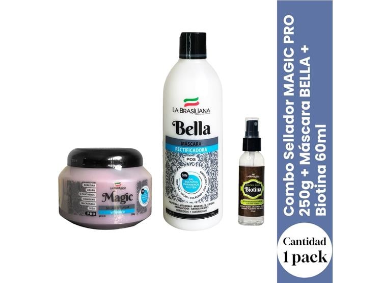 KIT SELLADOR 250G + MÁSCARA BELLA + BIOTINA - 1