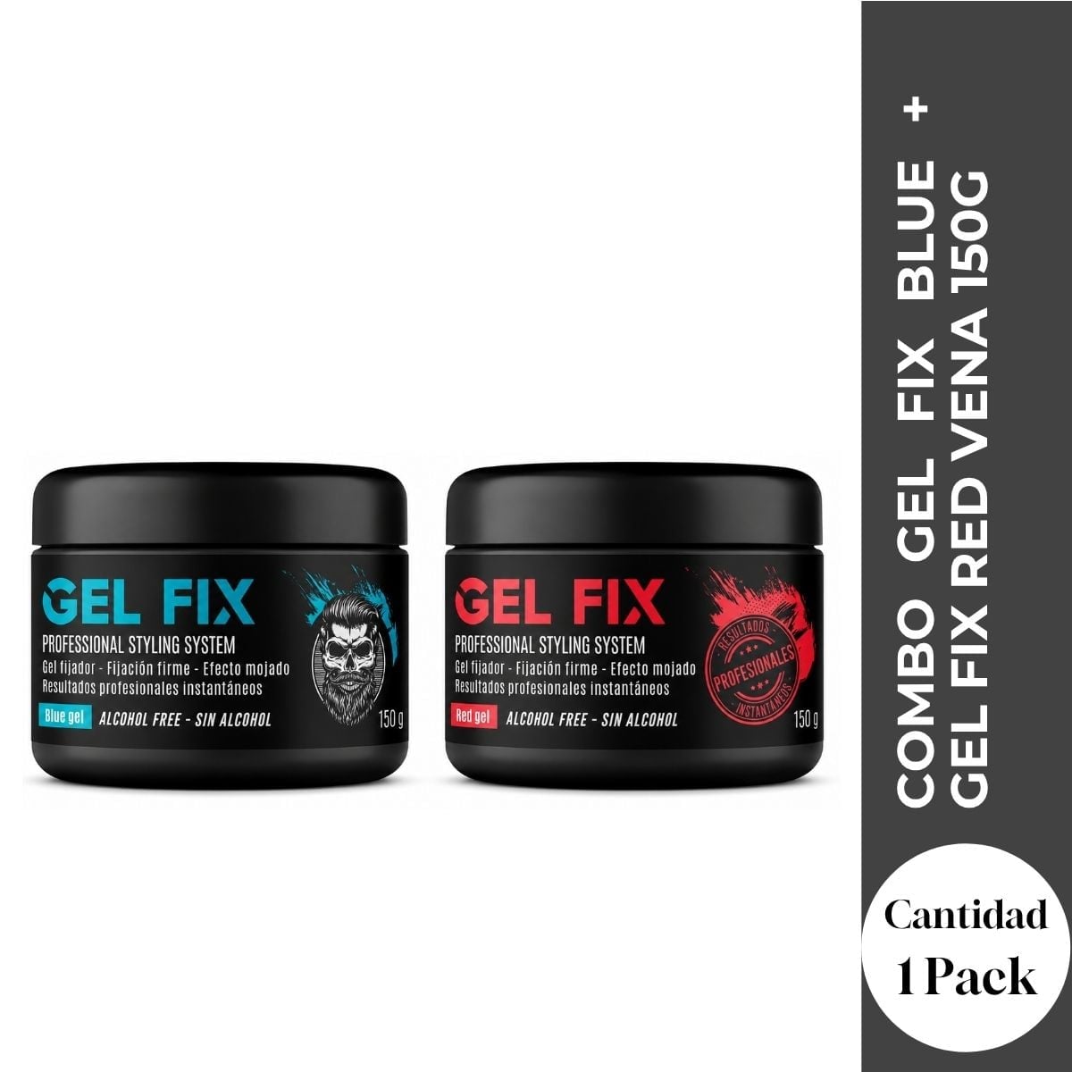 COMBO GEL FIX BLUE + GEL FIX RED VENA 150G - DOBLE FIJACION CON FRAGANCIAS UNICAS - 1