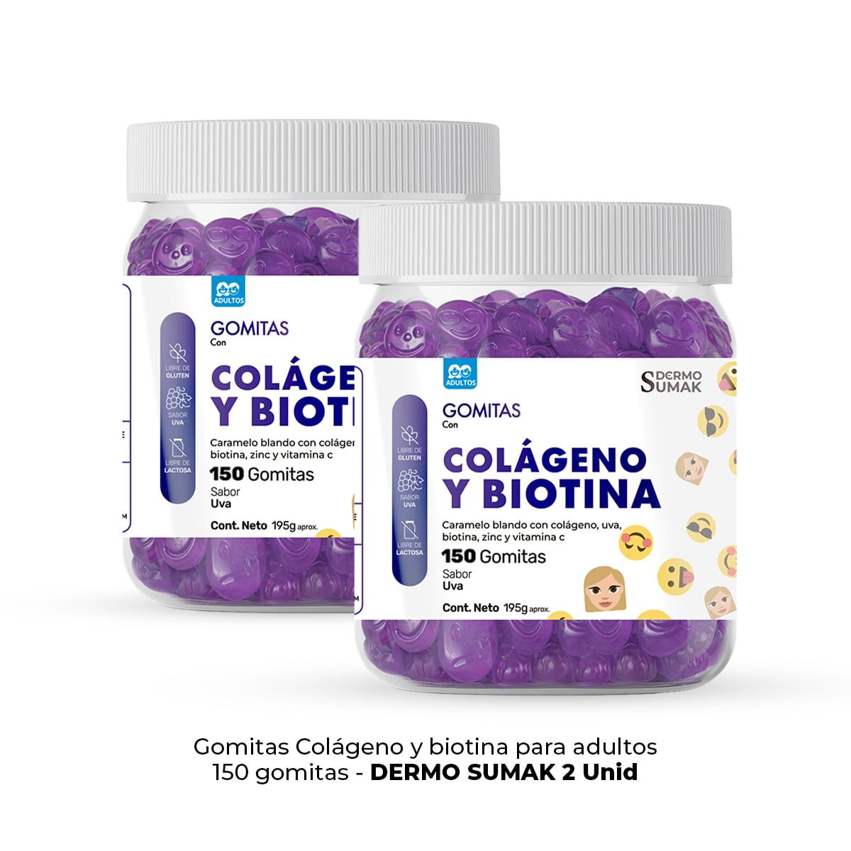 GOMITAS COLÁGENO Y BIOTINA - ADULTO DERMO SUMAK 2 UNIDADES - 1