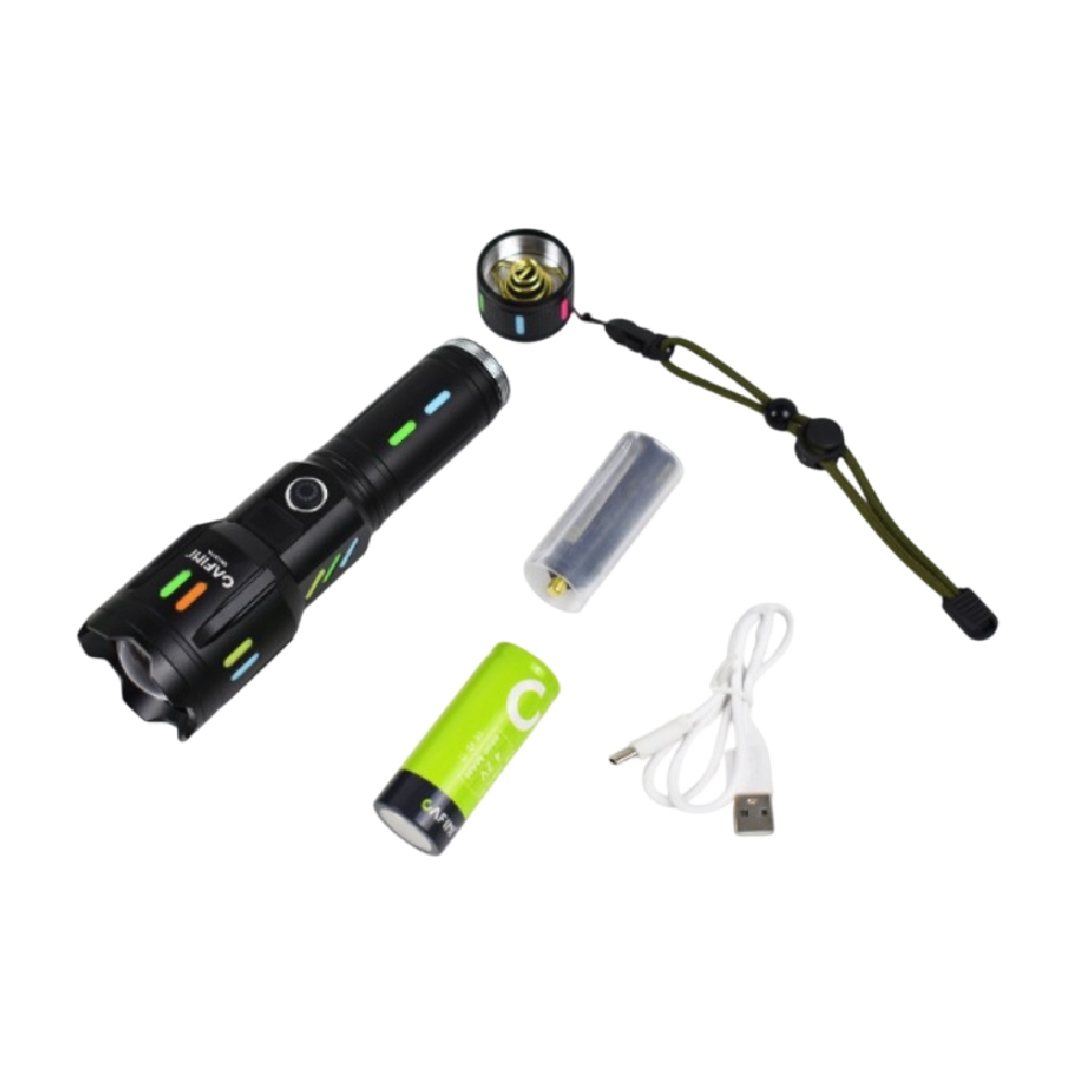 LINTERNA DE LARGO ALCANCE CON CINTAS REFLECTIVAS LED CAFINI CN-L377A - 2