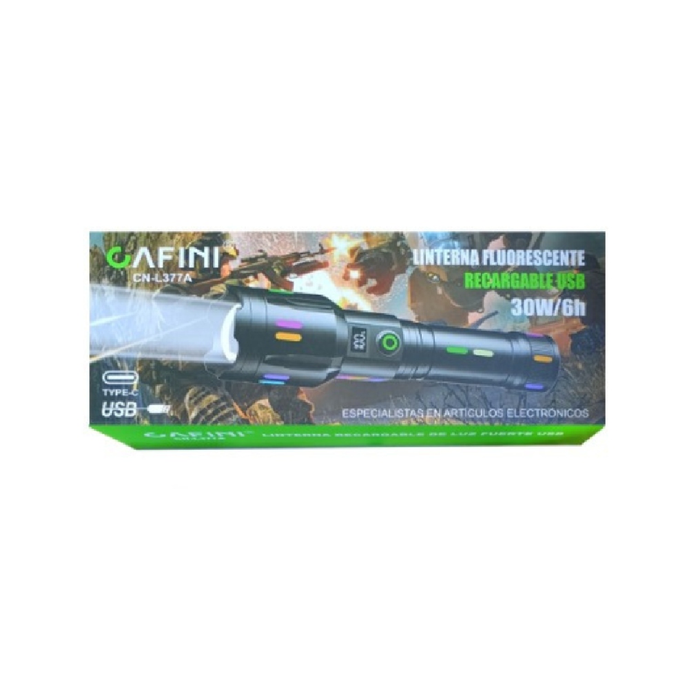 LINTERNA DE LARGO ALCANCE CON CINTAS REFLECTIVAS LED CAFINI CN-L377A - 4