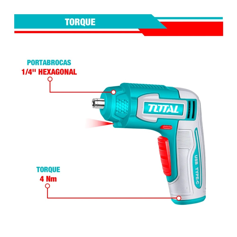 ATORNILLADOR TIPO-C HEX14 240RPM + ACCESORIOS - TSDLI0458 - 3