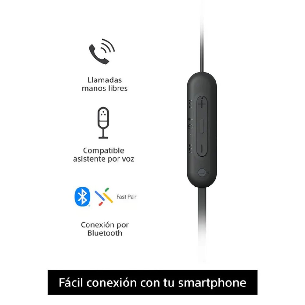 AUDÍFONO IN EAR BLUETOOTH SONY WI-C100/BZ UC NEGRO - 3