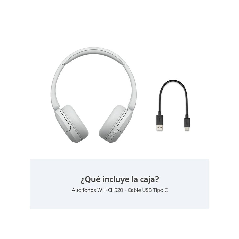 FU AUDIFONOS BLUETOOTH ON EAR SONY WH-CH520 50HRS BLANCO - 2