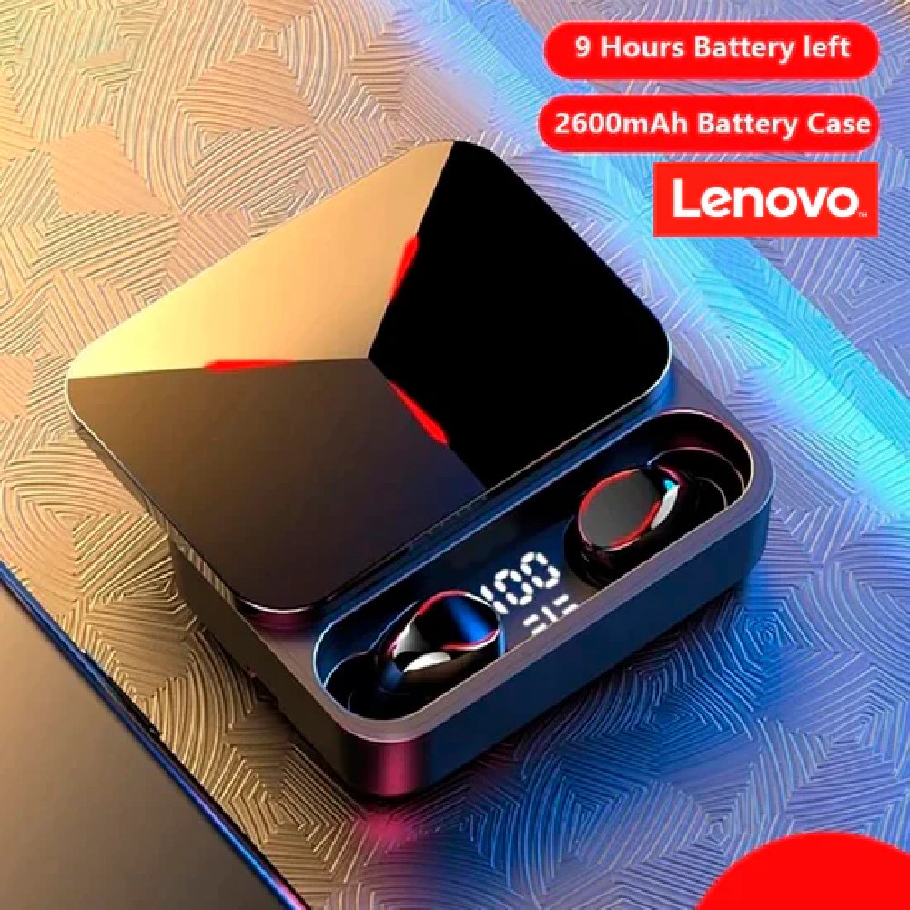AUDIFONO BLUETOOTH LENOVO TG01 TWS POWERBANK - NEGRO - 1