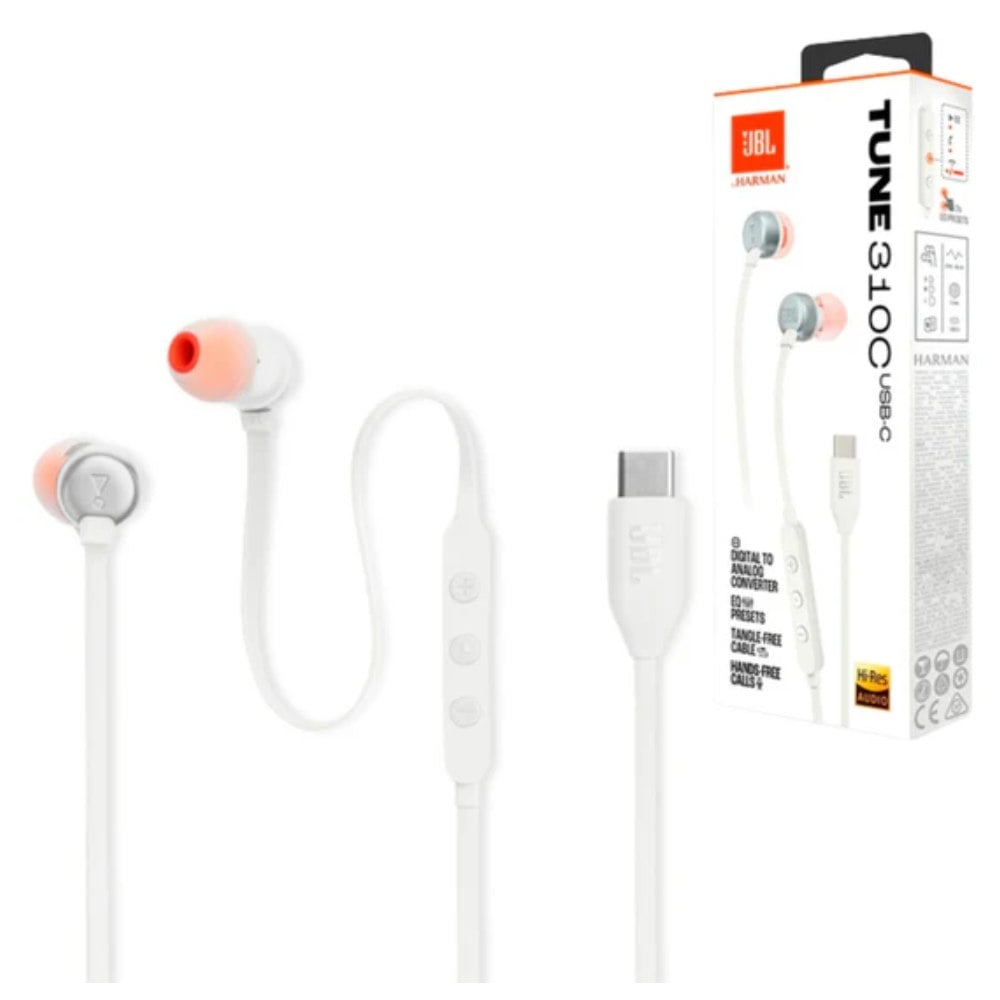 FU JBL AUDIFONOS USB-C HI-RES EXTRA BASS + ECUALIZADOR TUNE 310C - BLANCO - 1