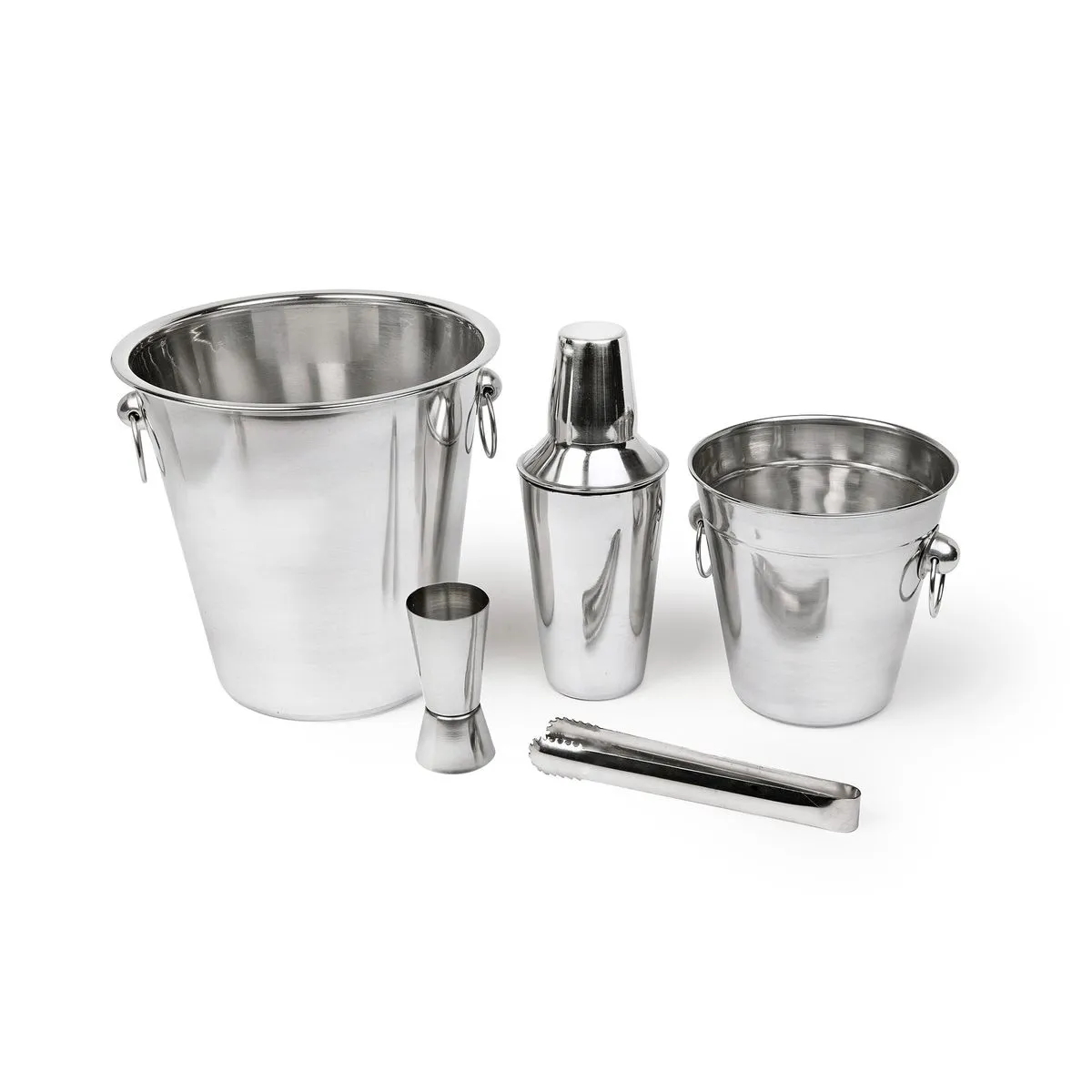 SET DE BAR PROFESIONAL DE ACERO INOXIDABLE 5 PIEZAS PARA COCTELERÍA - 1