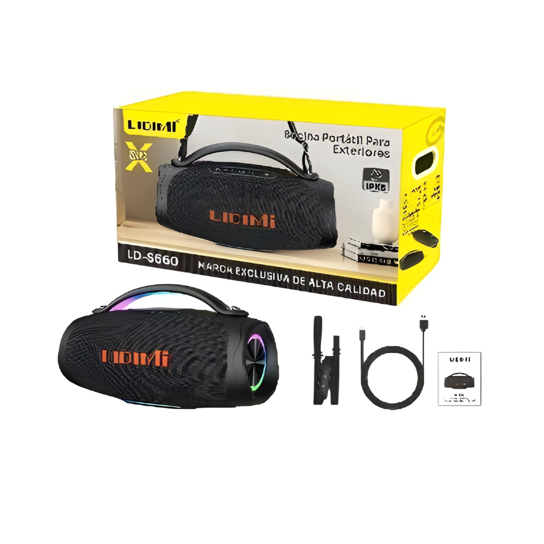 PARLANTE BLUETOOTH PORTÁTIL LIDIMI LD-S660 300W – SONIDO POTENTE, LED RGB Y BATERÍA DE LARGA DURACIÓN - 4