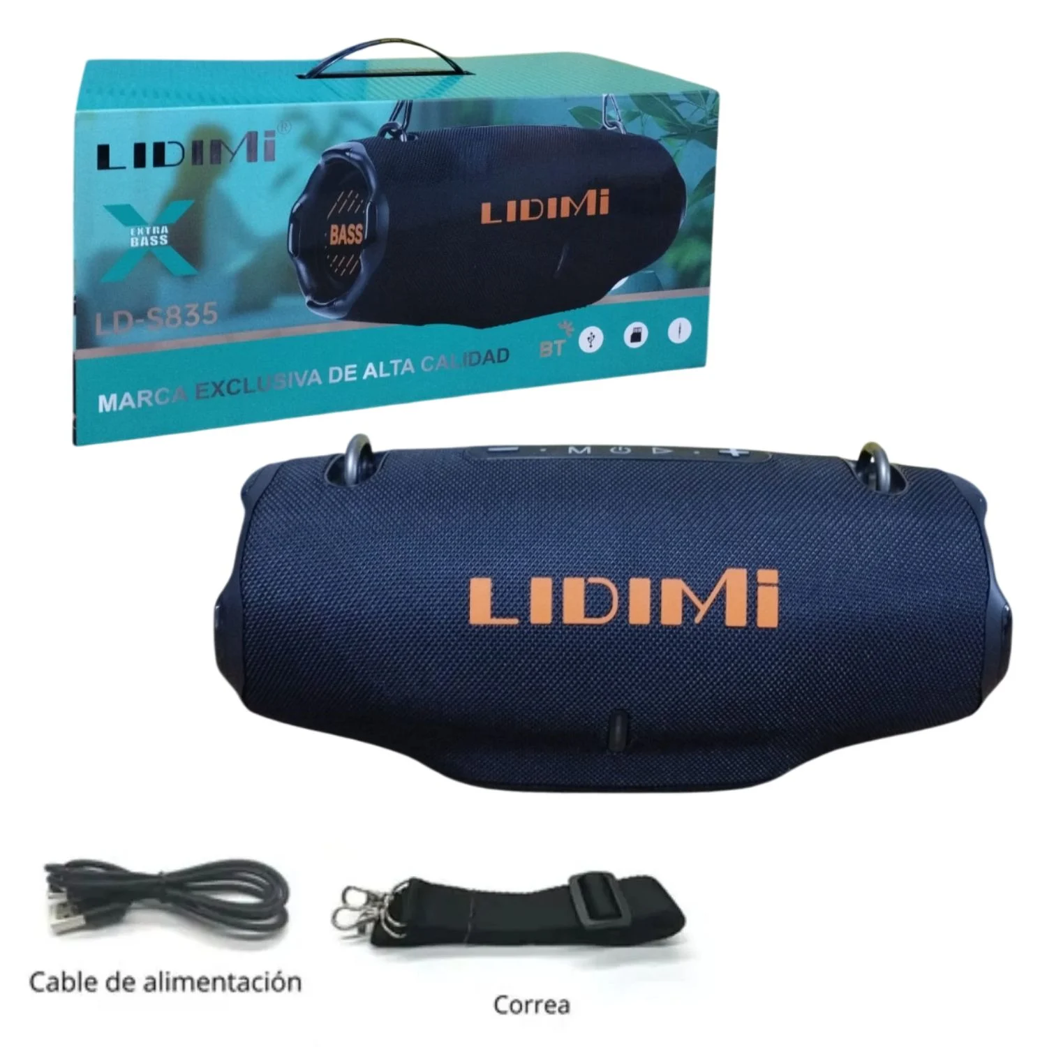 LIDIMI LD-S835 50W – PARLANTE PORTÁTIL BLUETOOTH EXTRA BASS CON USB Y TWS NEGRO - 6