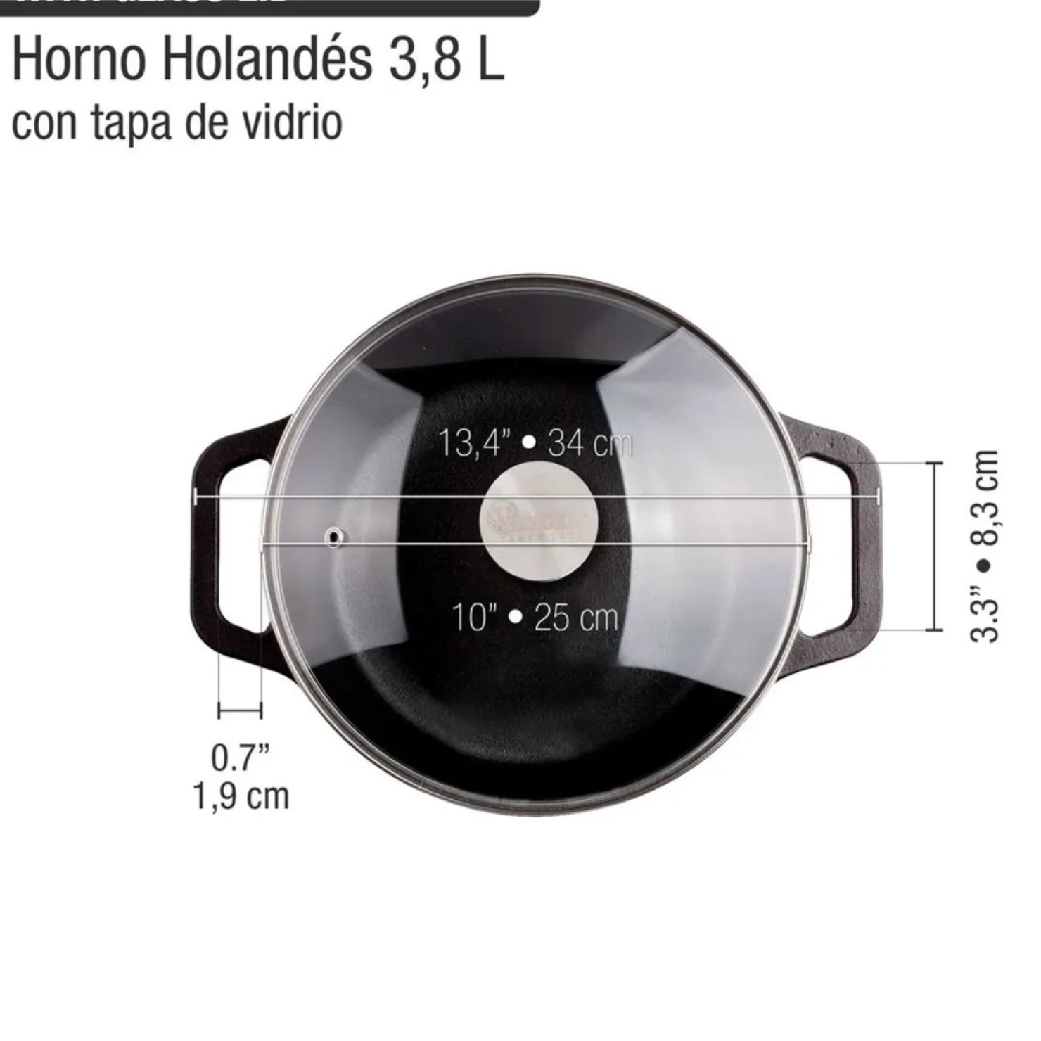 OLLA HORNO HOLANDES 38 LITROS HIERRO FUNDIDO ESMALTADO CON TAPA - 4