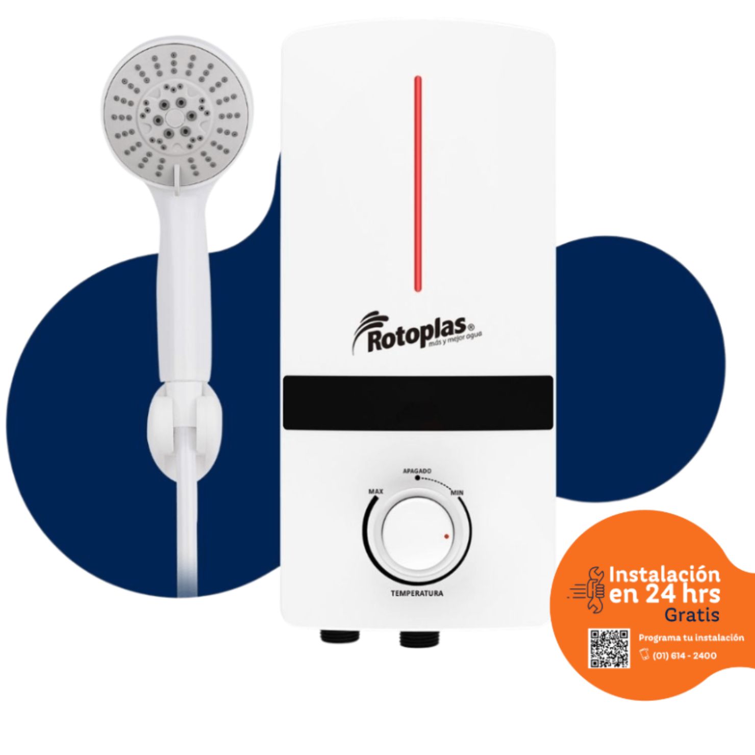 APIDUCHA ELECTRICA ROTOPLAS SPAZIO 5500W BLANCO - 1