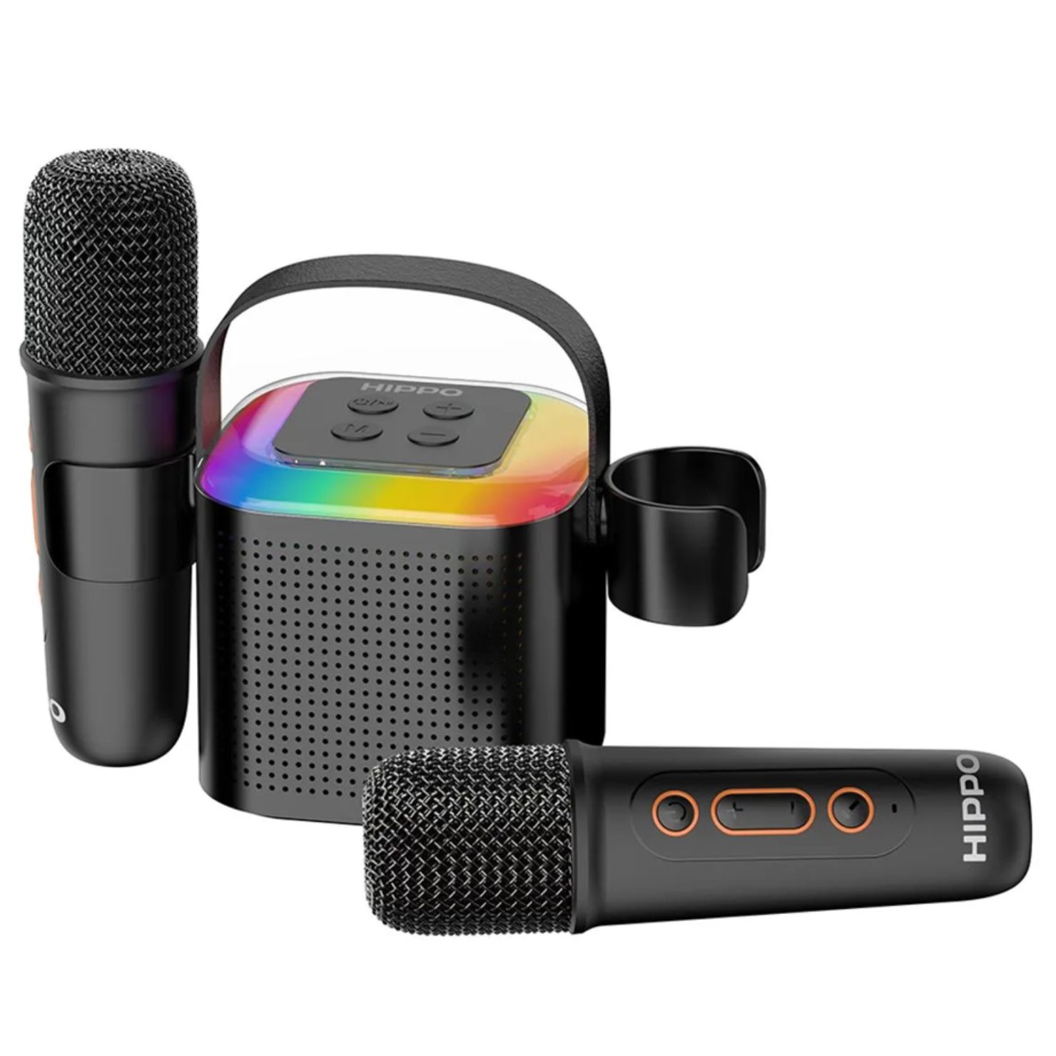 PARLANTE KARAOKE HIPPO 5W BLUETOOTH DOS MICROFONOS TIPO C - 1