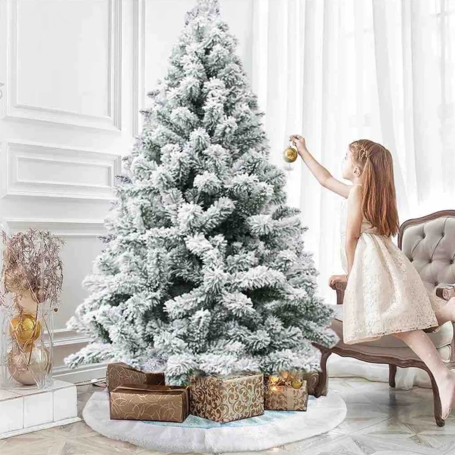 ÁRBOL NAVIDEÑO PINO NEVADO 1.80 M MODELO NR-180 RAMA POR RAMA - 7