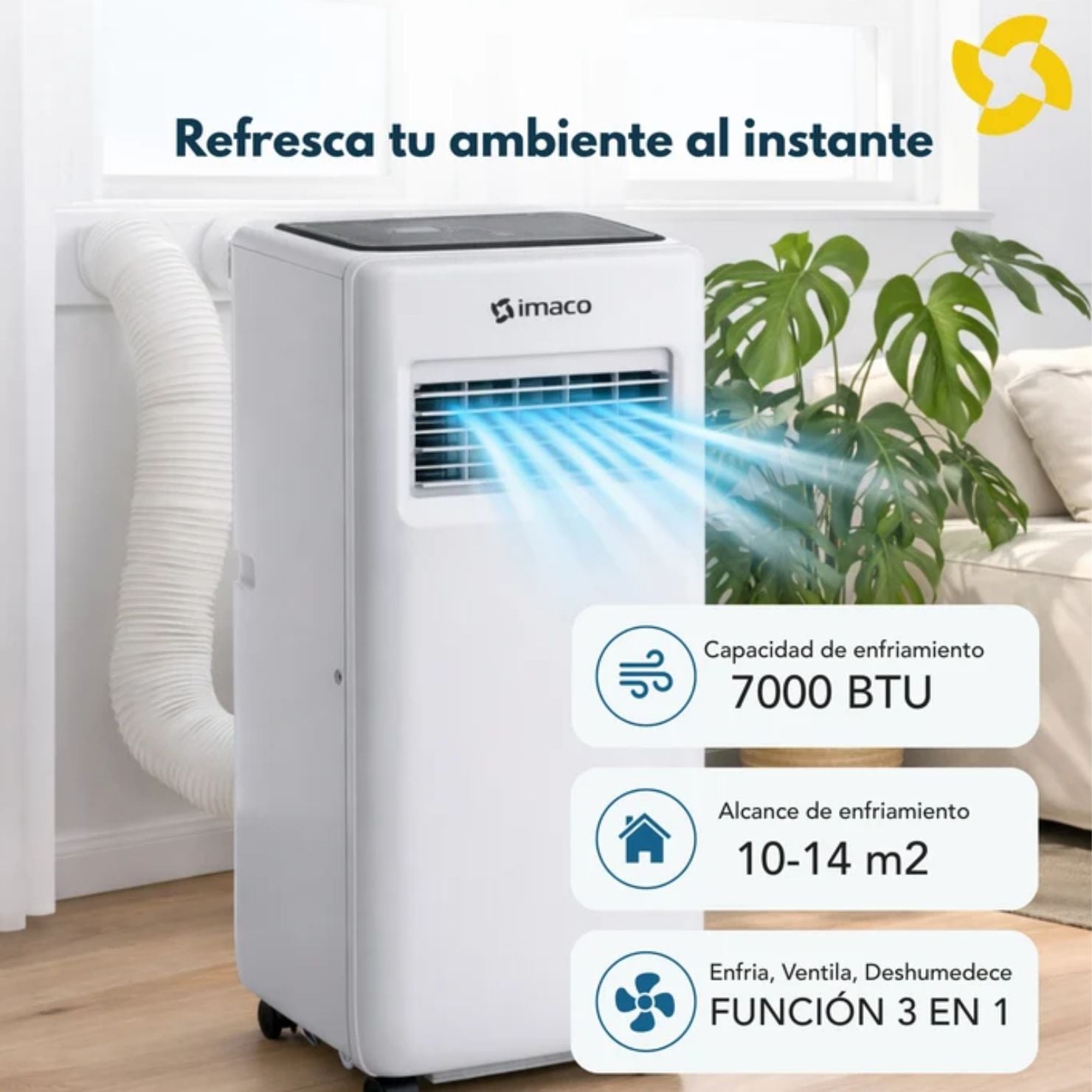 IMACO AC7007 AIRE ACONDICIONADO PORTÁTIL DE 7000 BTU - 1