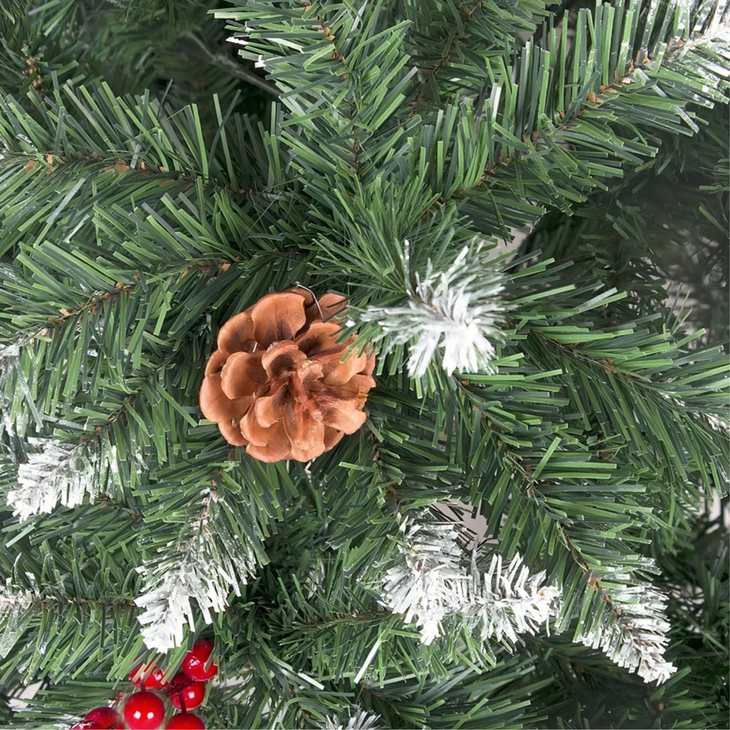 ÁRBOL NAVIDEÑO SEMINEVADO DE 1.80 METROS CON 989 RAMAS COLOR VERDE - 3
