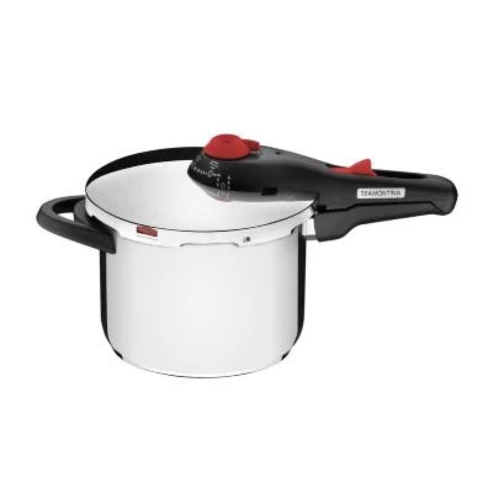 OLLA A PRESIÓN TRAMONTINA SOLAR DE ACERO INOXIDABLE FONDO TRIPLE CON 5 DISPOSITIVOS DE SEGURIDAD 22 CM 6 L - 1