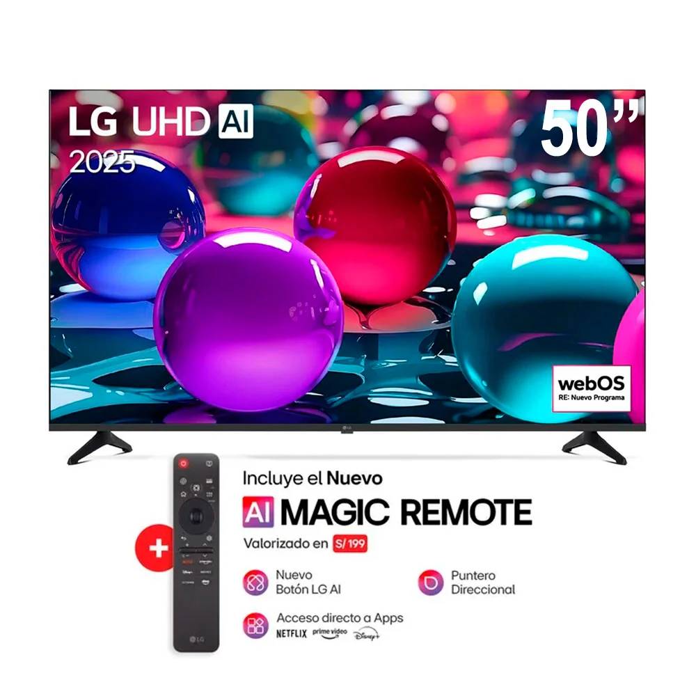 TELEVISOR LG 50 SMART UHD 4K 50UA7300PSB + MAGIC REMOTO LG MR25GA - 1