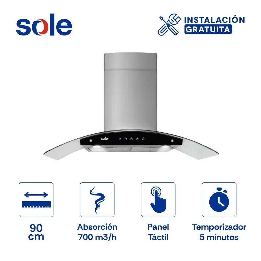 CAMPANA EXTRACTORA SOLE TURE84CO 90CM - 1