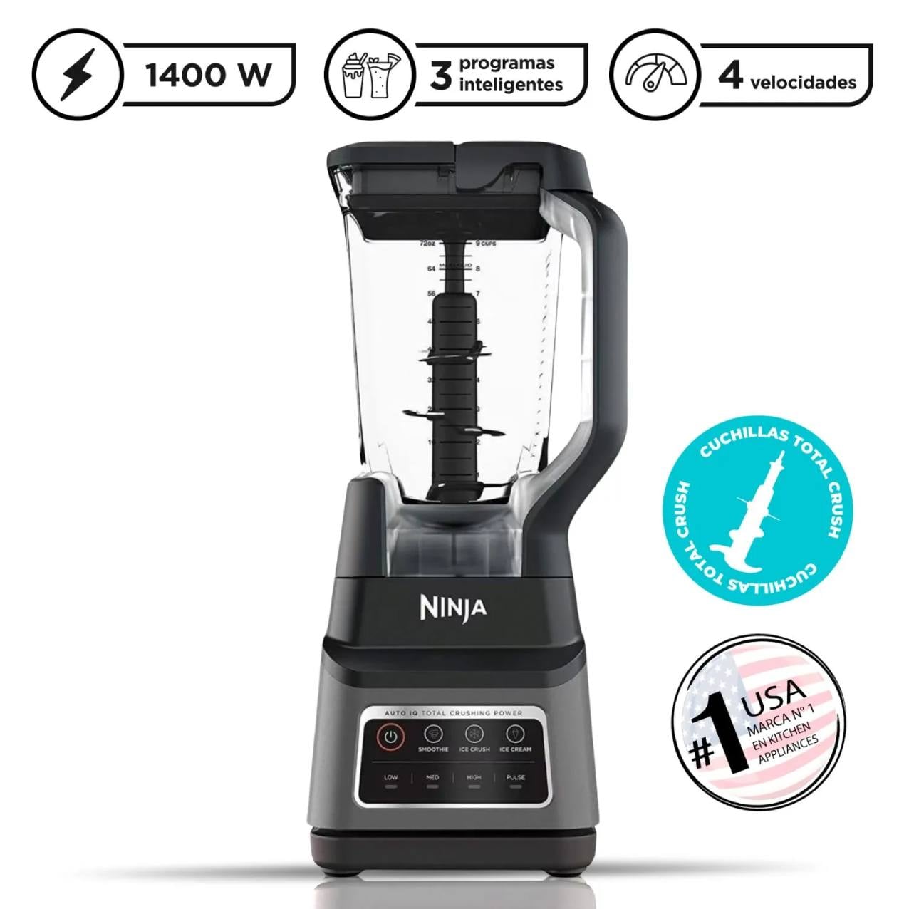 LICUADORA PROFESIONAL 2L POTENCIA MAXIMA 1400W BN701CL NINJA - 1