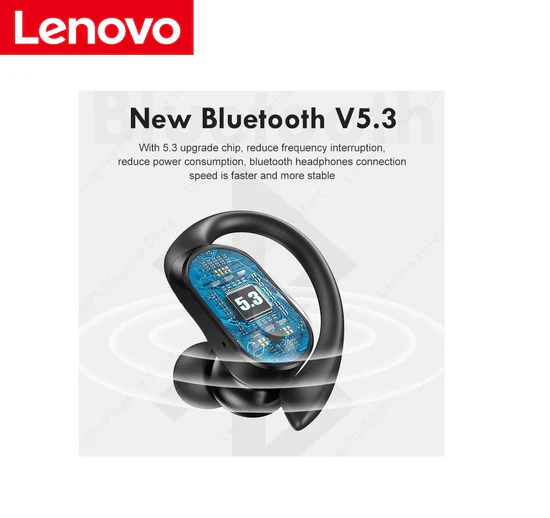 AUDIFONO BLUETOOTH LENOVO LP75 SPORTS WIRELESS 5.3 - NEGRO - 2