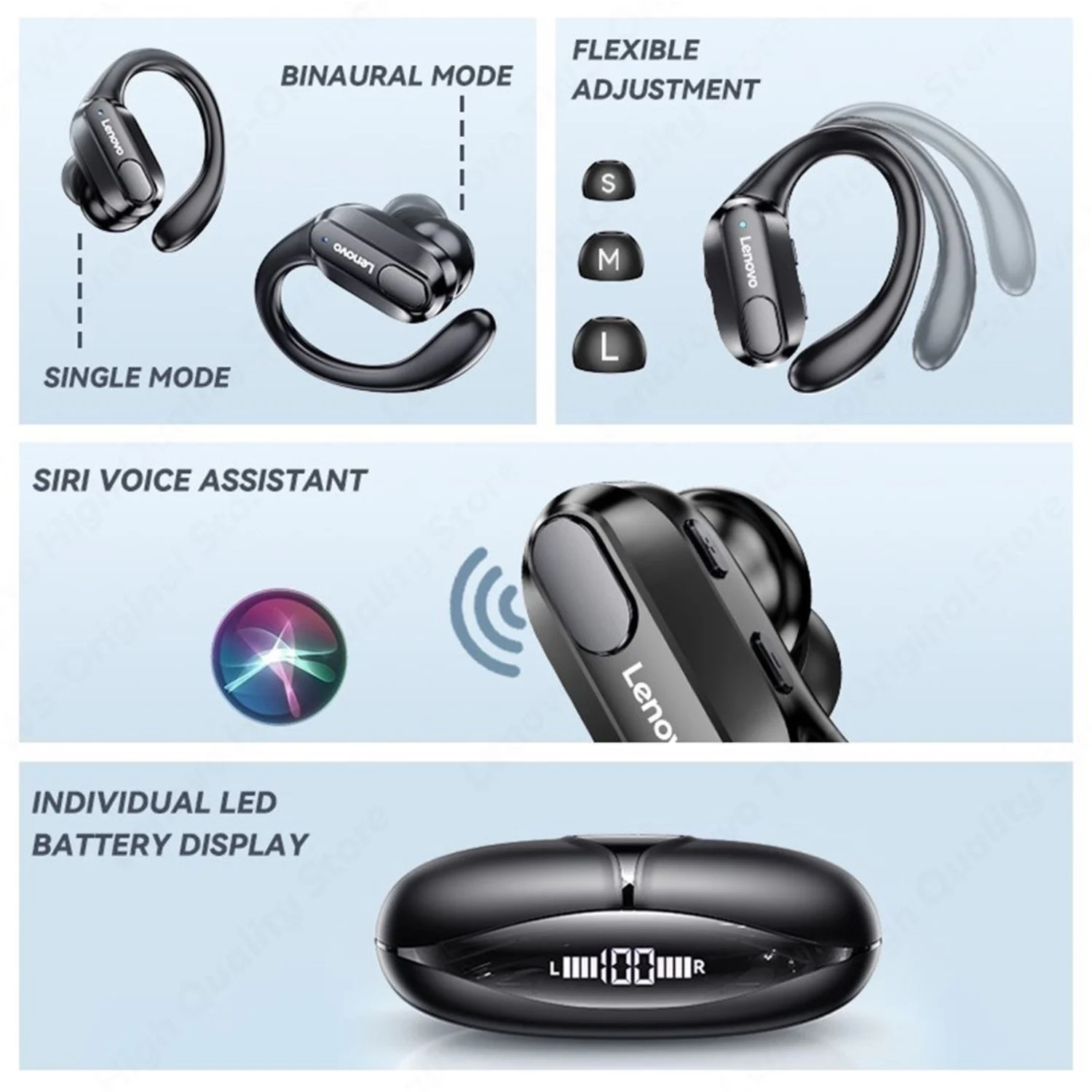 AUDIFONOS DEPORTIVOS BLUETOOTH LENOVO XT80 - 5