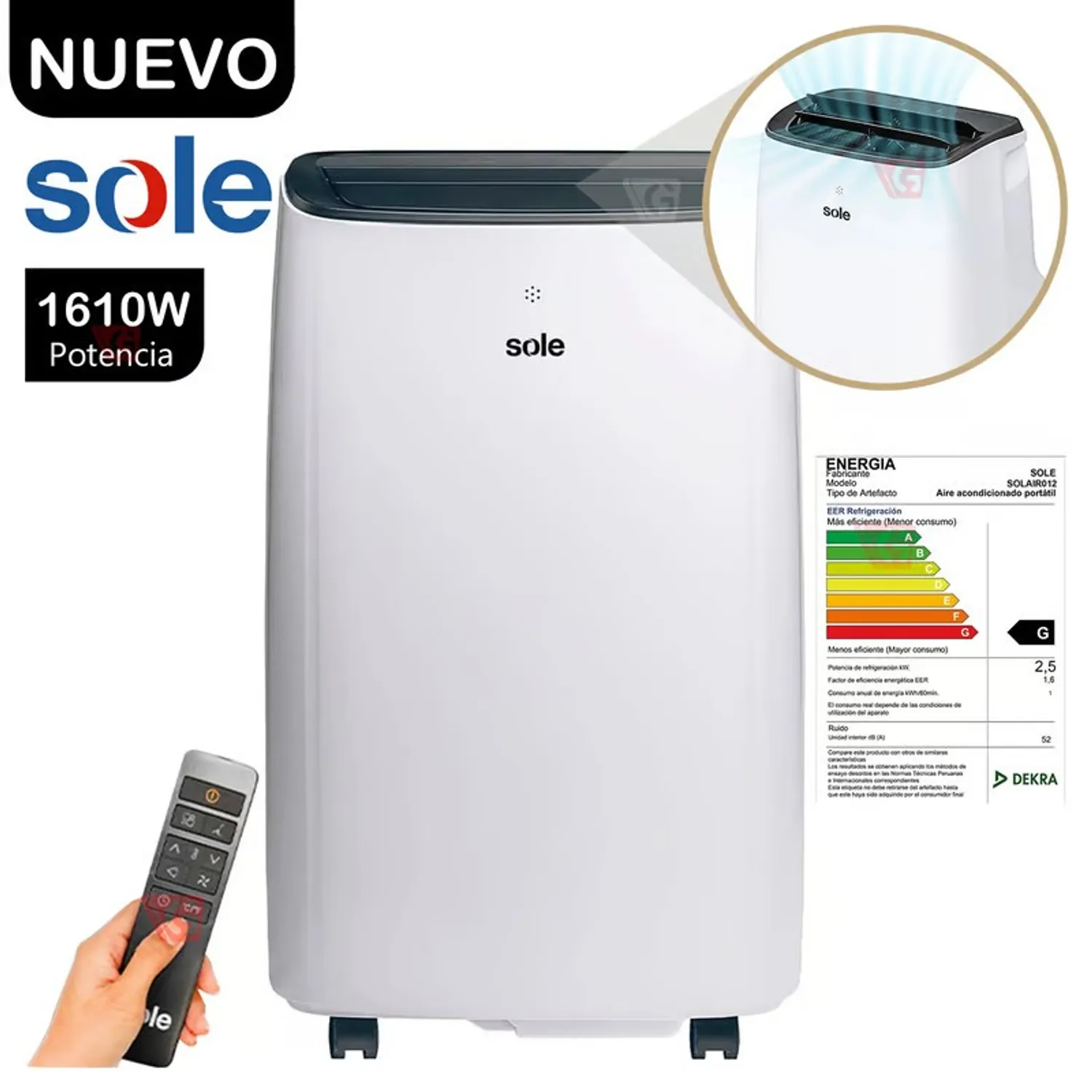 AIRE ACONDICIONADO SOLE PORTATIL 12KBTU - 1