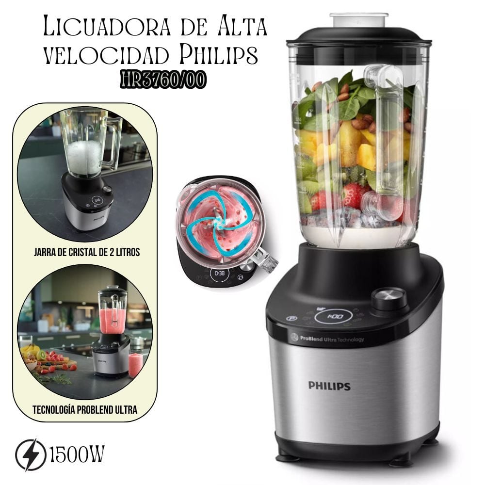 LICUADORA PHILIPS DE ALTA VELOCIDAD HR376000 - 1
