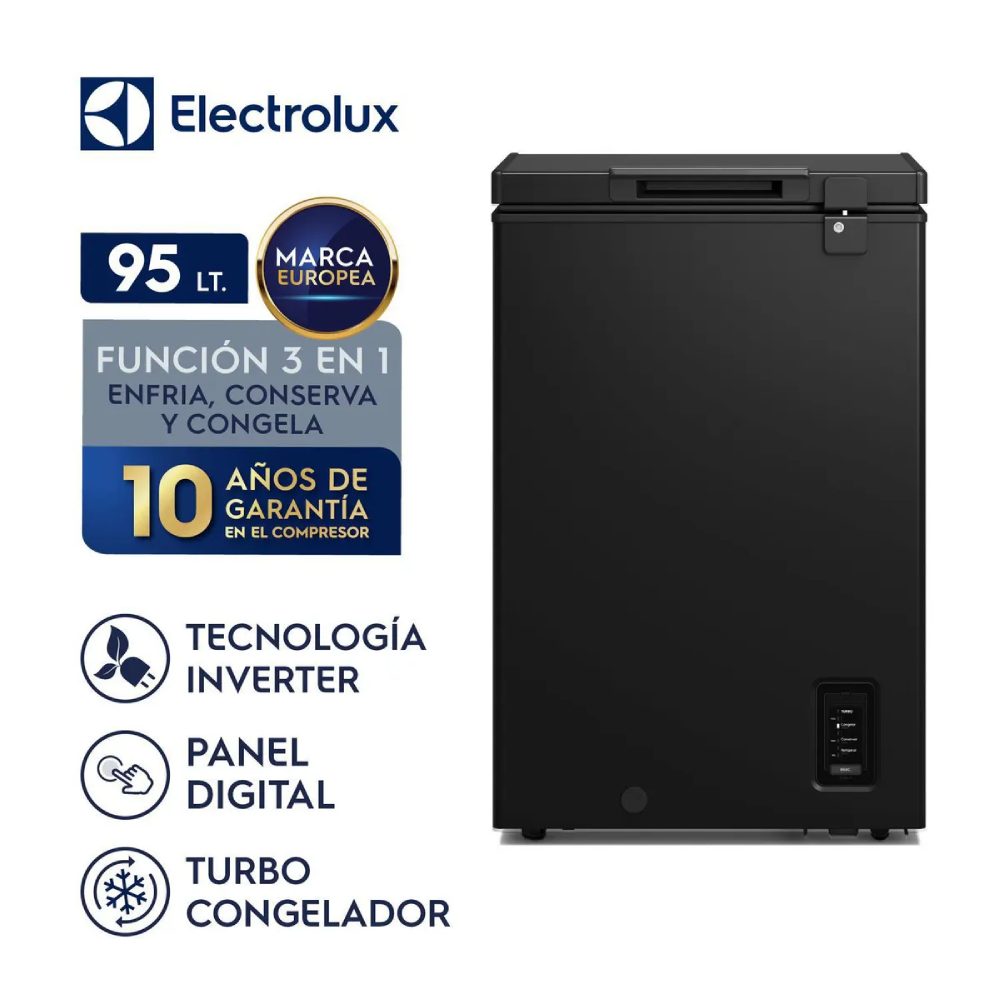 CONGELADORA FRÍO DIRECTO 95 LITROS NEGRO EFH10S2P5AB - 1