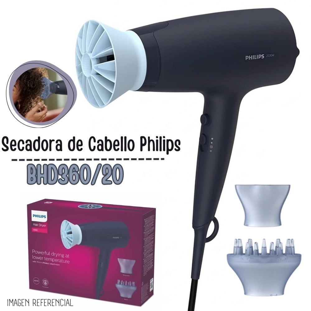 SECADORA DE CABELLO PHILIPS BHD360-20 - 1