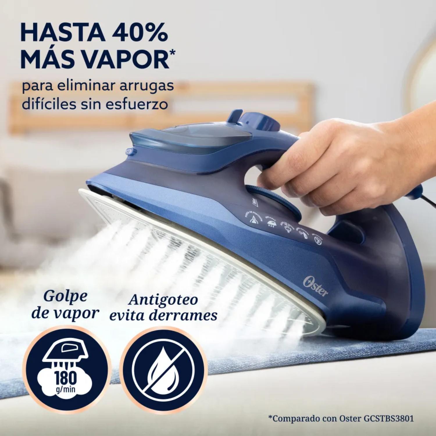 PLANCHA OSTER - AEROGLIDE AZUL GCSTAC7202 - 2